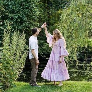 Free People Floral Bell-Sleeve Dress